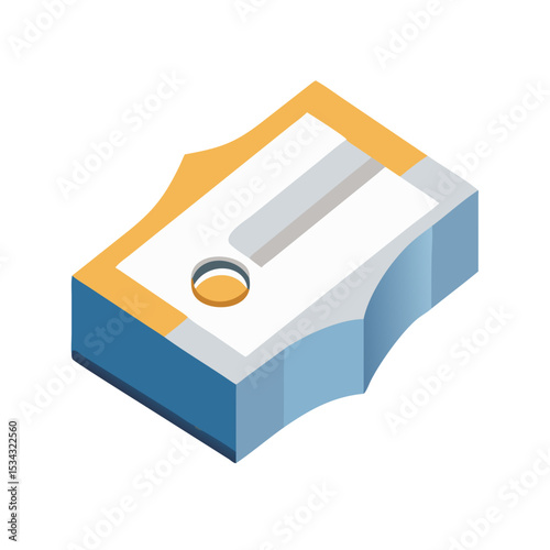 Vector illustration of a pencil sharpener, isolated on white background. School icon