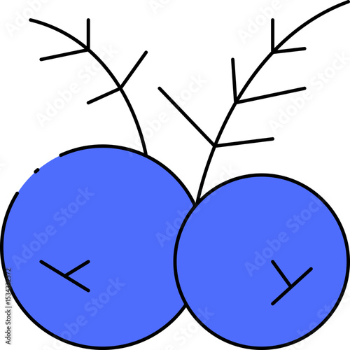 Blueberry single icon vector illustration