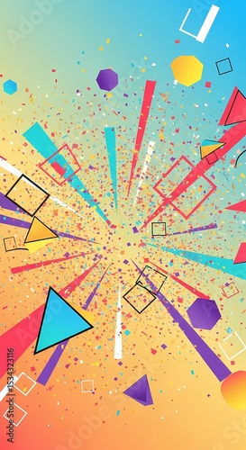 Vibrant Geometric Explosion: Abstract Background
