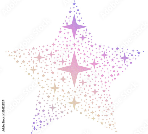 Holo gradient Christmas stars, galaxy