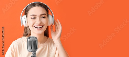 Female radio presenter with...