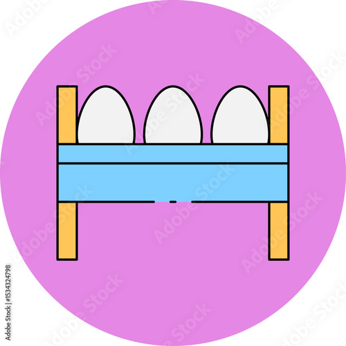 Chicken eggs plate single icon vector illustration