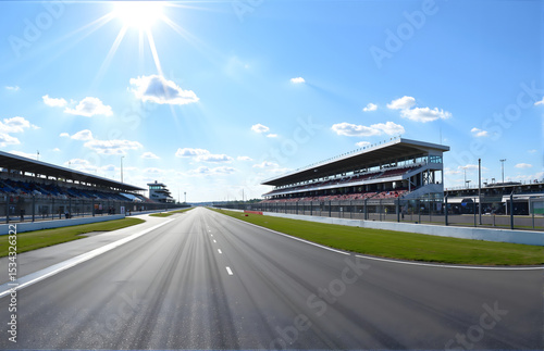Racetrack and Stands in Sunlight
