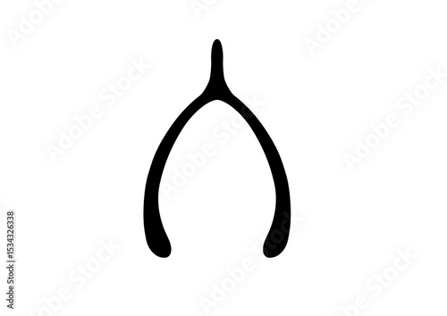 Black Wishbone Icon for Luck and Tradition Design Art