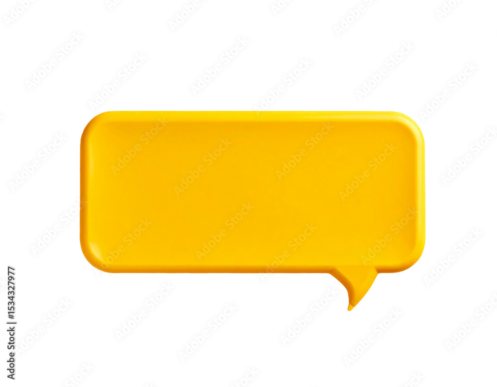 Yellow speech bubble 3d render isolated on a white background Yellow speech bubble 3d render isolated on a white background