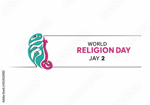 World Religion Day concept design with modern minimal style.