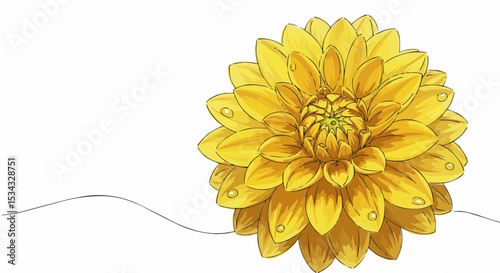 A vibrant yellow dahlia bloom, displaying its delicate petals and unique form.