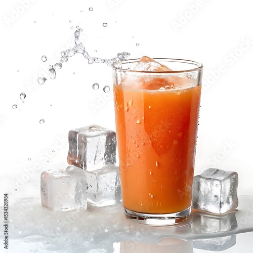 glass of juice with ice