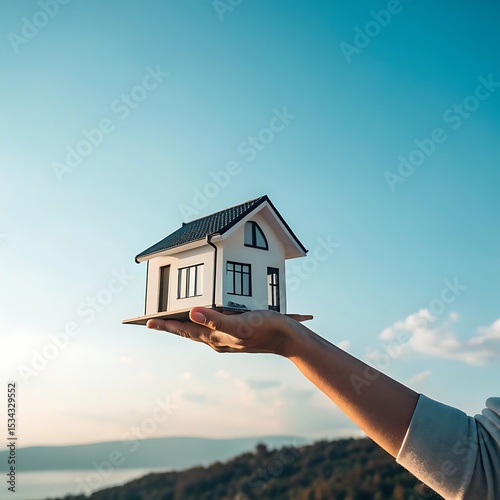 hand holding house