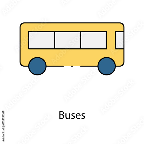 Buses single icon vector illustration