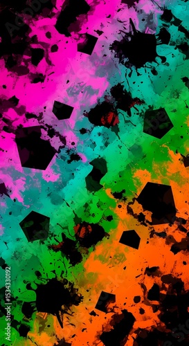 Vibrant Abstract: Neon Colors and Geometric Shapes