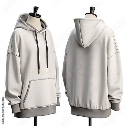 white hoodie on a hanger