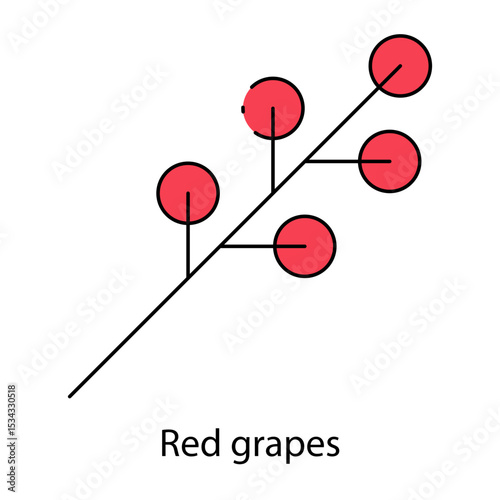 Red grapes single icon vector illustration