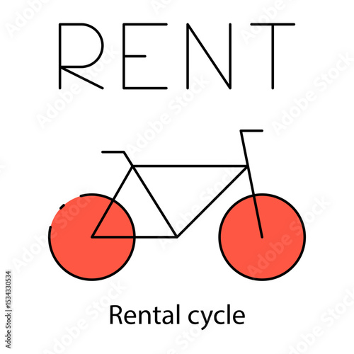 Rental cycle single icon vector illustration