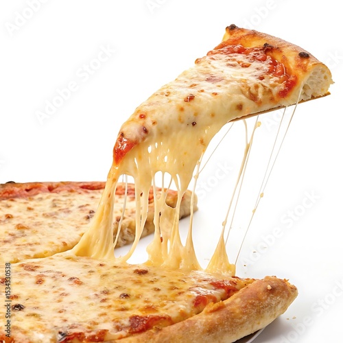slice of pizza on a white background