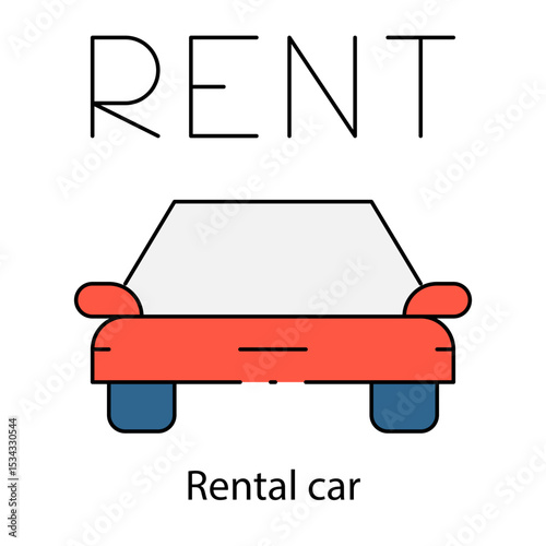 Rental car single icon vector illustration