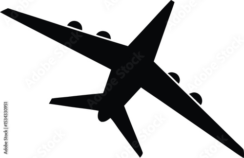 airplane on black background