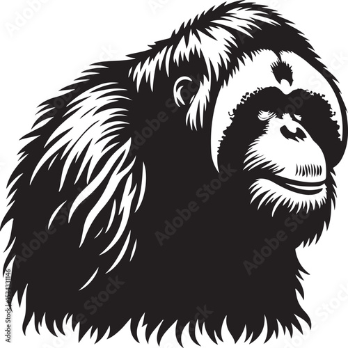 orangutan vector sihouette