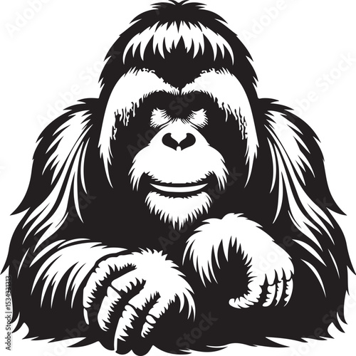 orangutan vector sihouette