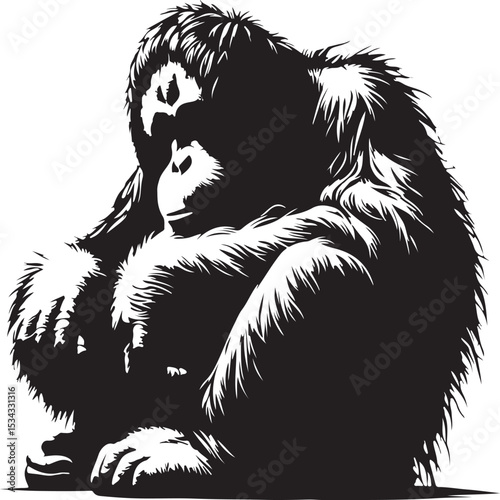 orangutan vector sihouette