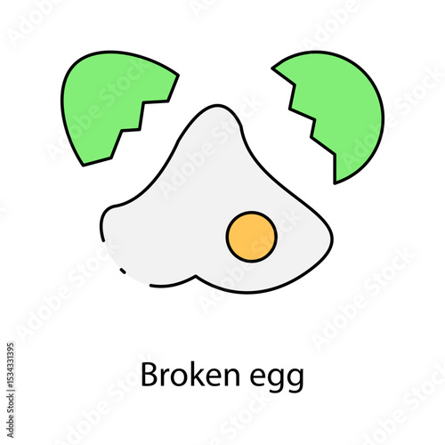 Broken egg single icon vector illustration