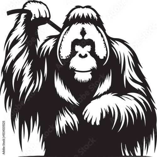 orangutan vector sihouette