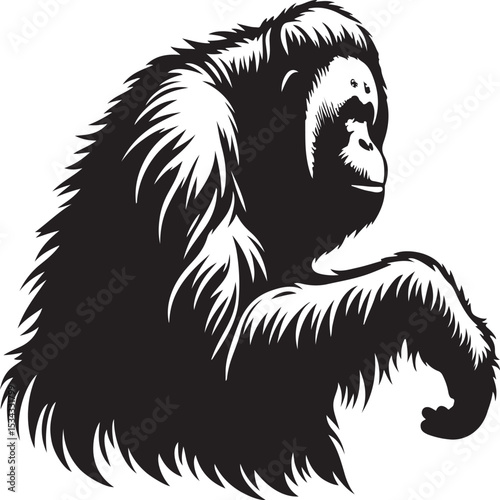orangutan vector sihouette