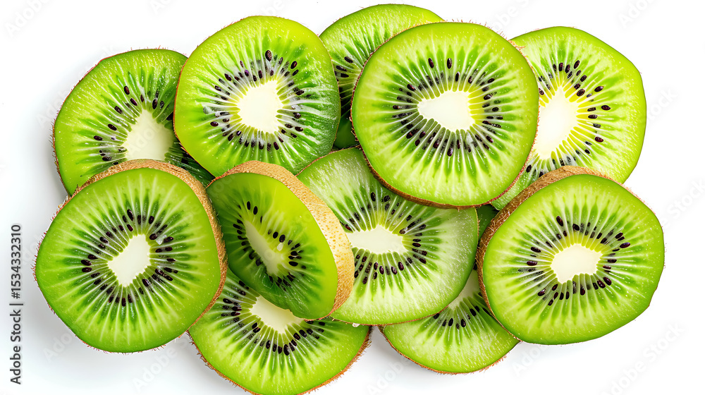 Fototapeta premium Sliced Kiwi on White 