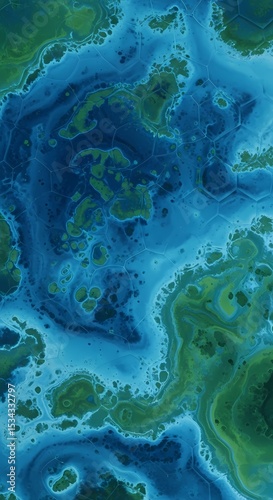 Aerial Abstract: Oceanic Depths and Coastal Shores