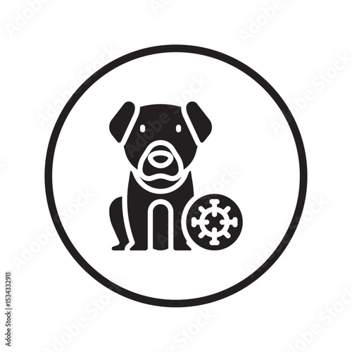 pet dog icon with the immune system
