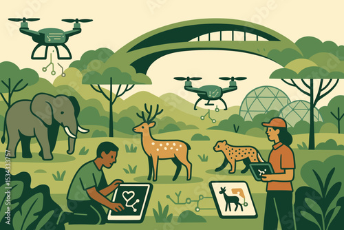 Wildlife monitoring with drones and tablets in a forest reserve