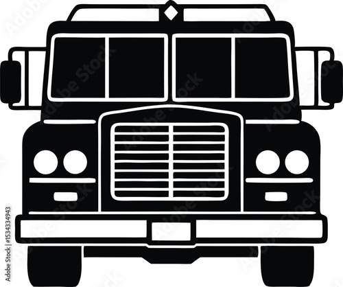  fire truck front sketch silhouette vector illustration