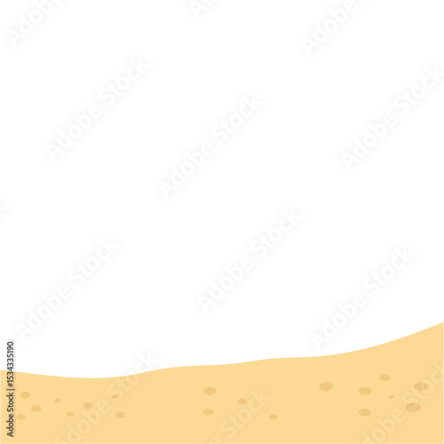 Pile of sand dune in desert or at beach. Vector illustration.