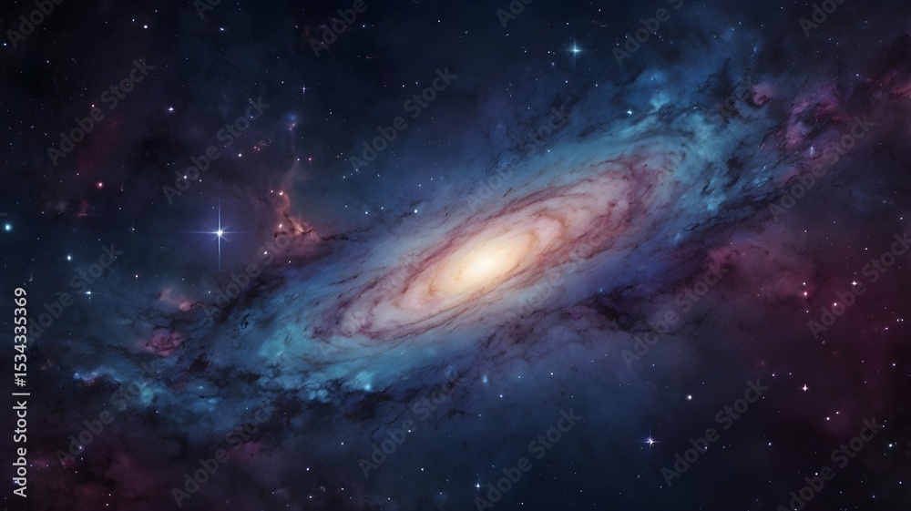 Fototapeta premium Fantasy Style Galaxy Background – Colorful Cosmic Space for Sci-Fi and Dreamlike Visuals