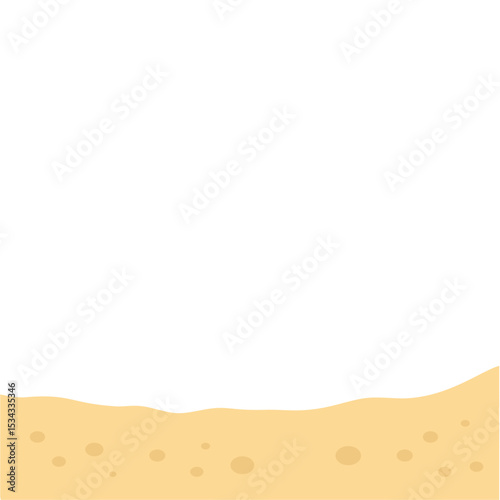 Pile of sand dune in desert or at beach. Vector illustration.