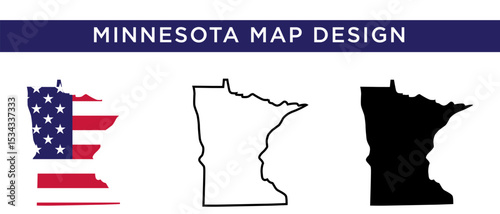 Minnesota State Map Vector Illustration – Modern USA Outline Design