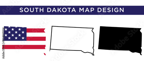 South Dakota State Map Vector Illustration – Minimal USA Design