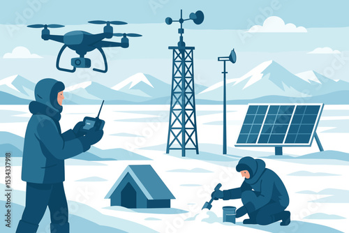 Researchers using drone and solar tech in snowy Arctic environment