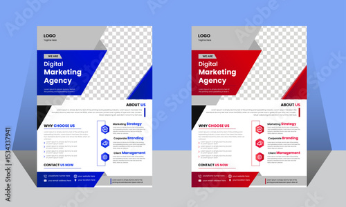 Exclusive Creative Corporate  Business Flyer Design , Poster design , print design , Adobe illustrator, photoshop , annual Day , Red & Blue 