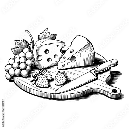 hand drawn vector illustration of a pizza,