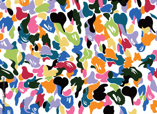 Colorful Abstract Background Pattern. ape camouflage Pattern. colorful ink scribbles vector