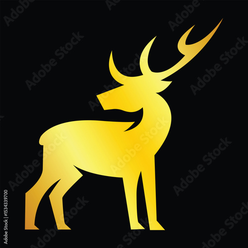 Modern minimalist flat deer animal logo and icon