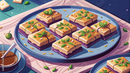 baklava squares topped with crushed pistachios and drizzled with golden honey syrup. Flaky phyllo pastry dessert perfect for tea, holidays, and gifting