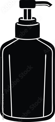 hand sanitizer bottle silhouette vector