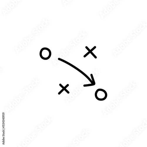 Soccer game tactic strategy. Scheme for training of football team. Vector illustration 