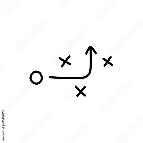 Soccer game tactic strategy. Scheme for training of football team. Vector illustration 