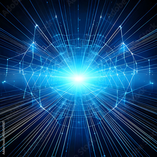 Abstract Blue Digital Data Network Background