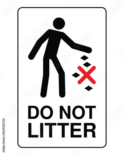 Do Not Litter Sign – Environmental Protection Notice, Trash Disposal Warning, Cleanliness Reminder, Public Space Conservation, Waste Management Alert
