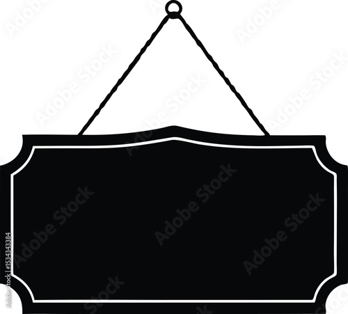 hanging sign silhouette vector