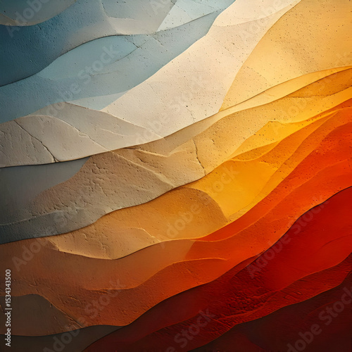Abstract Landscape with Warm and Cool Color Gradient